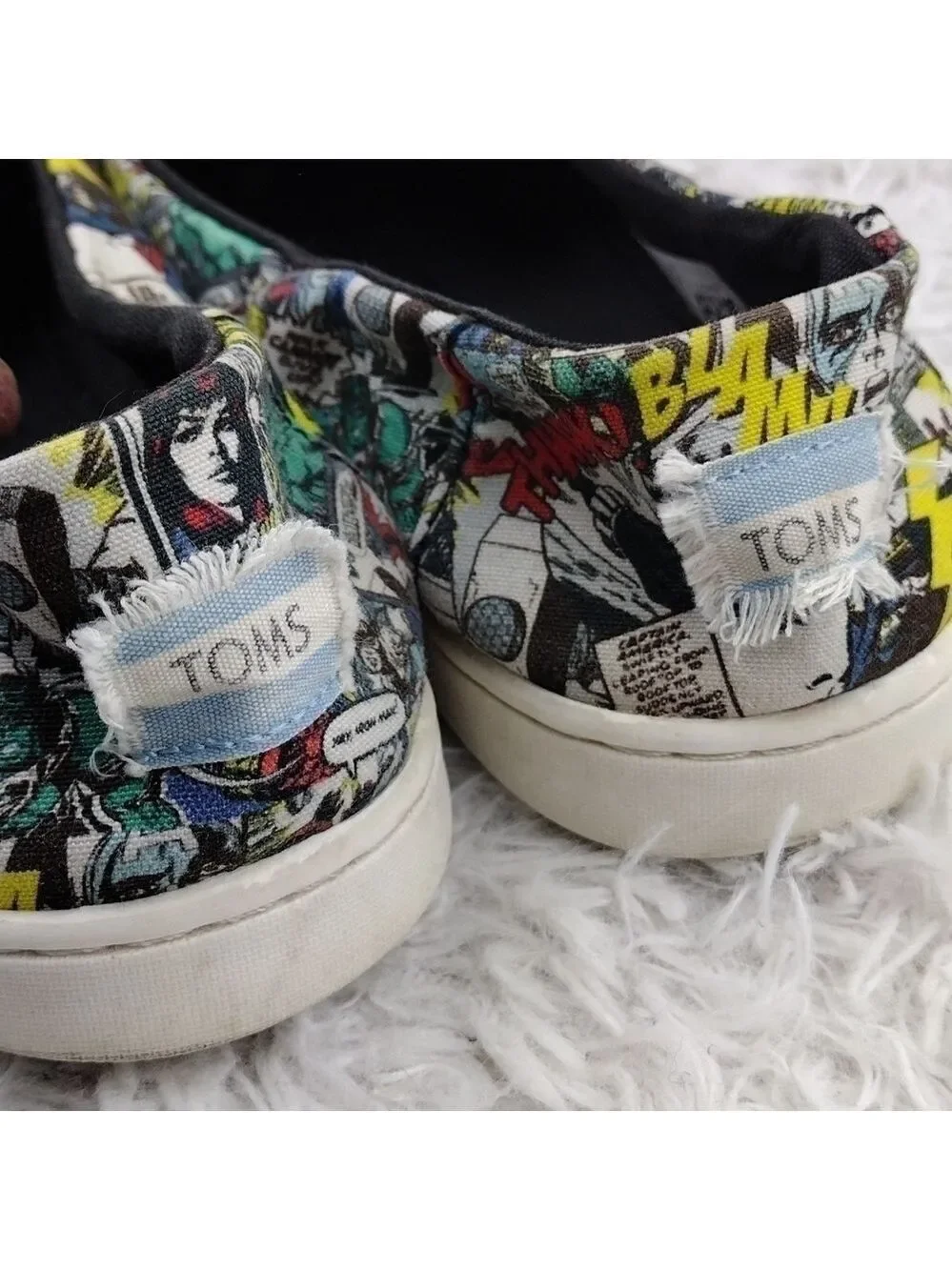 𝅺Toms X Marvel Tiny Alpargata Comic Book Pop Print Slip On Casual Sneaker Shoe